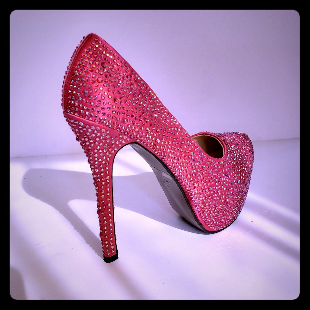 NEW Hot Pink Sequin Platform Pump